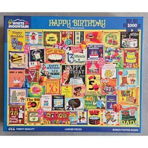 White Mountain  Happy Birthday 1000 pc Steve Cameron Complete 2024